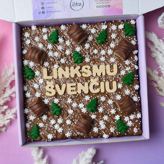 Prabangus belgiško šokolado brownis su Jūsų žinute